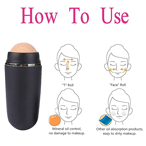 Oil Absorbing Volcanic Face Roller with 5PC Replaceable Volcanic Balls Natura...