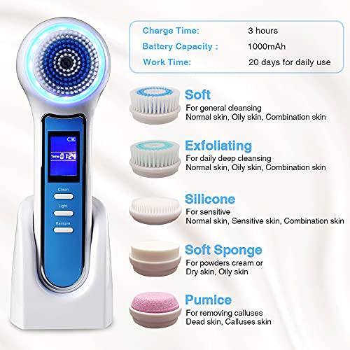Blackhead Remover Vacuum, Facial Cleansing Brush, Rechargeable IPX7 Waterproo...