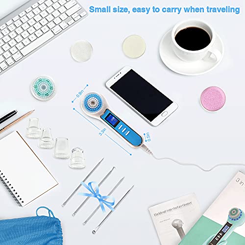 Blackhead Remover Vacuum, Facial Cleansing Brush, Rechargeable IPX7 Waterproo...