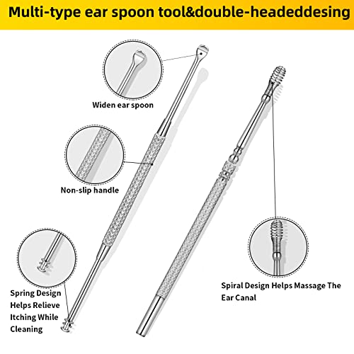 9 Pcs Ear Pick Earwax Removal Kit, Ear Cleansing Tool Set, Ear Wax Removal To...
