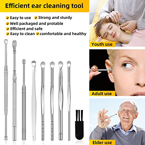 9 Pcs Ear Pick Earwax Removal Kit, Ear Cleansing Tool Set, Ear Wax Removal To...