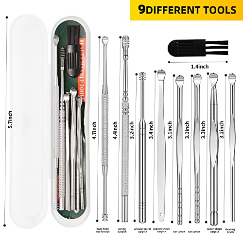 9 Pcs Ear Pick Earwax Removal Kit, Ear Cleansing Tool Set, Ear Wax Removal To...