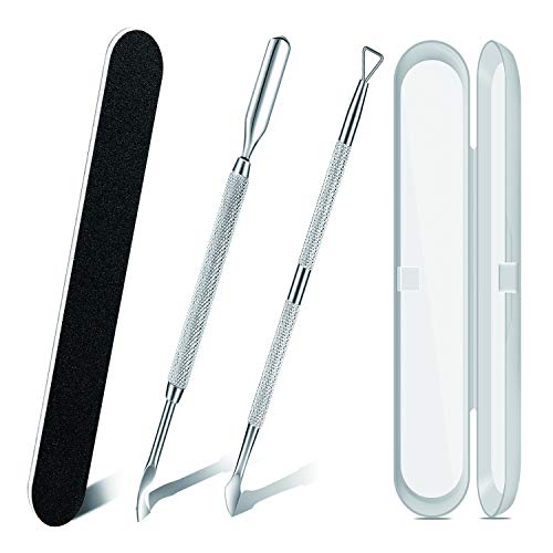 Premium Cuticle Pusher and Gel Polish Remover Set with Nail Files, Profession...