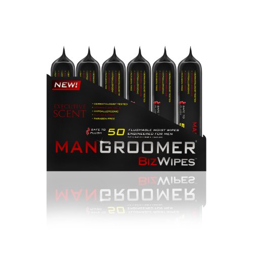 MANGROOMER Biz Wipes Flushable Moist Personal Wipes Engineered for Men, Execu...