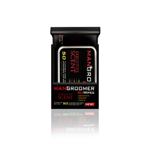 MANGROOMER Biz Wipes Flushable Moist Personal Wipes Engineered for Men, Execu...
