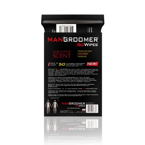 MANGROOMER Biz Wipes Flushable Moist Personal Wipes Engineered for Men, Execu...