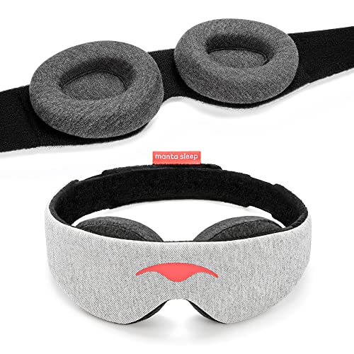Manta Sleep Mask - 100% Light Blocking Eye Mask, Zero Eye Pressure, Comfortab...