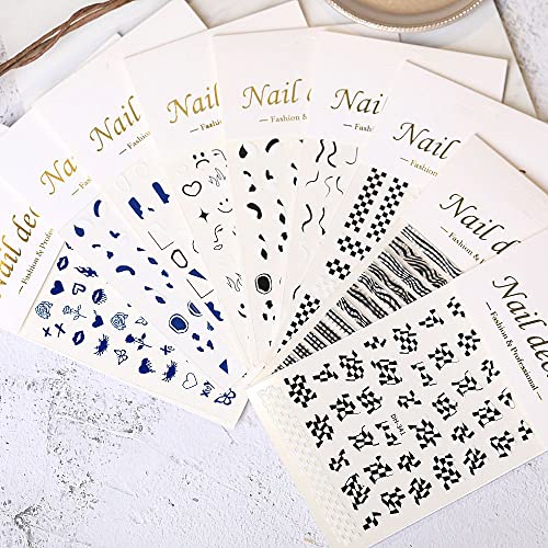 Retro Wraps Slider decals Self Adhesive Transfer Foil Manicure Checkerboard N...