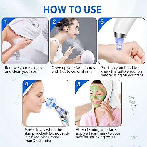 Blackhead Remover Vacuum, Electric Pore Vacuum Facial Pore Cleaner Acne Comed...