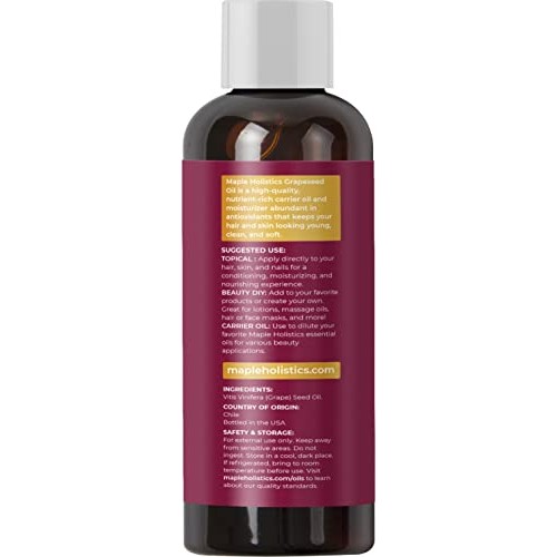 Pure Grapeseed Oil for Skin and Hair - Grapeseed Carrier Oil for Essential Oi...