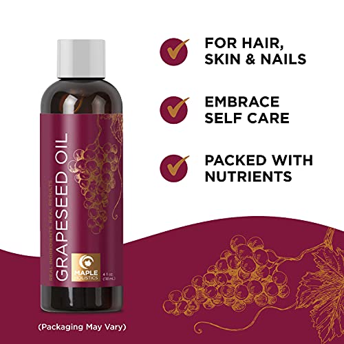 Pure Grapeseed Oil for Skin and Hair - Grapeseed Carrier Oil for Essential Oi...