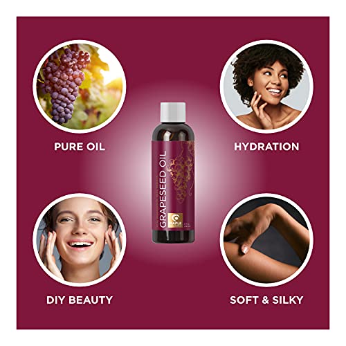 Pure Grapeseed Oil for Skin and Hair - Grapeseed Carrier Oil for Essential Oi...