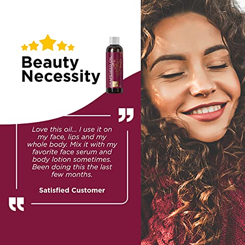 Pure Grapeseed Oil for Skin and Hair - Grapeseed Carrier Oil for Essential Oi...