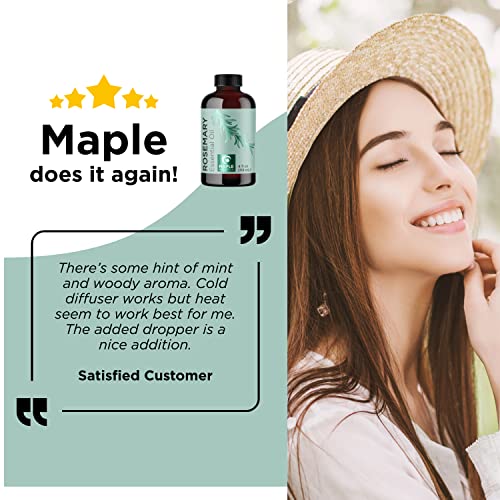 Pure Rosemary Essential Oil with Dropper - Undiluted Rosemary Oil for Hair Sk...