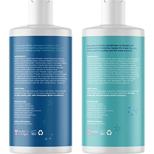 Volumizing Biotin Shampoo and Conditioner Set - Sulfate Free Shampoo and Cond...