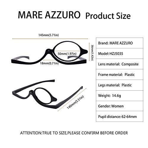 MARE AZZURO Eye Make Up Reading Glasses Women Folding Cosmetic Readers 1.0 1....