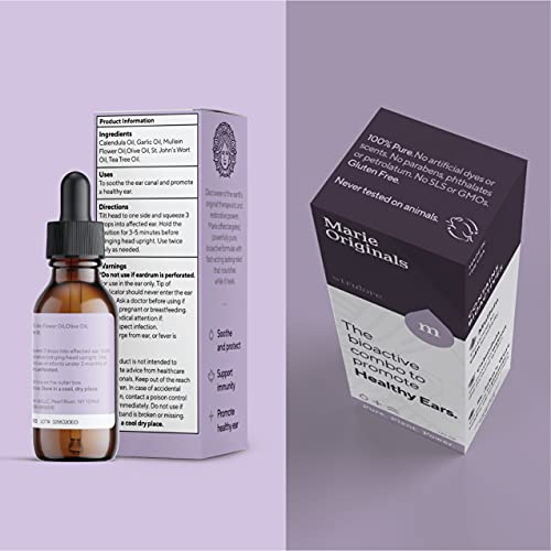 Organic Ear Oil for Ear Infections, All Natural Eardrops for Infection Preven...