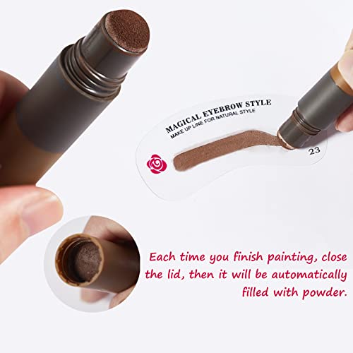 Marine Forest Eyebrow Stamp Stencil Kit, 2 Colors in 1 Waterproof and Long La...