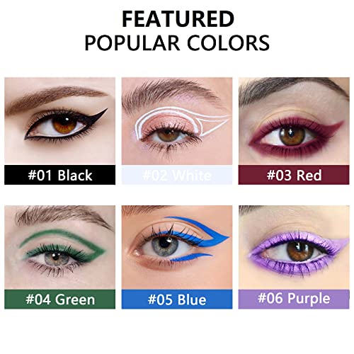 Marine Forest Eyeliner Pencil Set with Built-in Sharpener Waterproof Long Las...