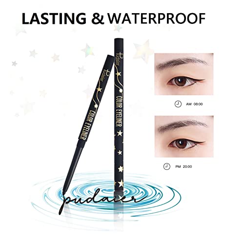 Marine Forest Eyeliner Pencil Set with Built-in Sharpener Waterproof Long Las...