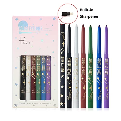 Marine Forest Eyeliner Pencil Set with Built-in Sharpener Waterproof Long Las...