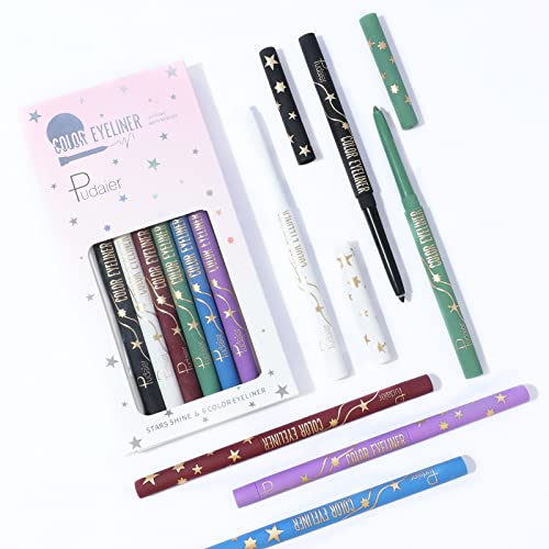 Marine Forest Eyeliner Pencil Set with Built-in Sharpener Waterproof Long Las...
