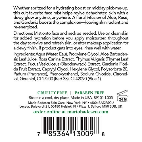 Mario Badescu Facial Spray Herbs/Rosewater and Cucumber/Green Tea, 4 Fl Oz (P...