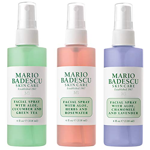 Mario Badescu Spritz Mist and Glow Facial Spray Collection Trio, Lavender, Cu...