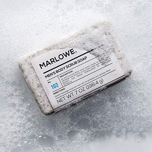 MARLOWE. No. 102 Men's Body Scrub Soap 7 oz | Best Exfoliating Bar for Men | ...