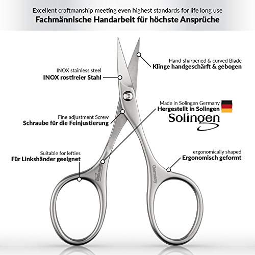 marQus INOX Cuticle Scissors extra fine curved Scissors extra sharp in handy ...