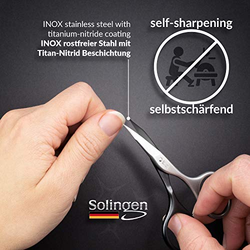 marQus INOX Titanium self sharpening Nail and Cuticle Scissors, fine, curved ...