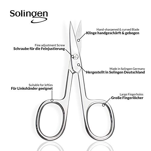 Solingen Scissors - Multi-Purpose Manicure Scissors Germany - Curved Blade, N...