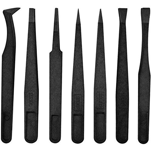 Marrywindix 7pcs Precision Anti-Static Tweezers, Plastic Tweezers for Electro...