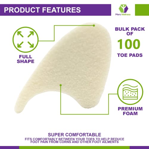 Mars Wellness Full Foam Toe Separators - Toe Spacers for Corn, Blisters, and ...