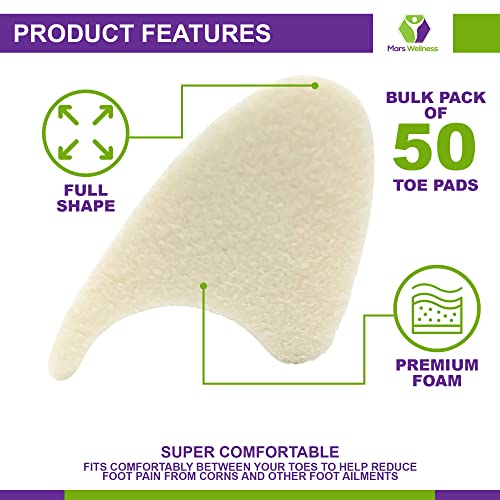 Mars Wellness Full Foam XL Toe Separators 1/4" - Toe Spacers for Corn, Bliste...