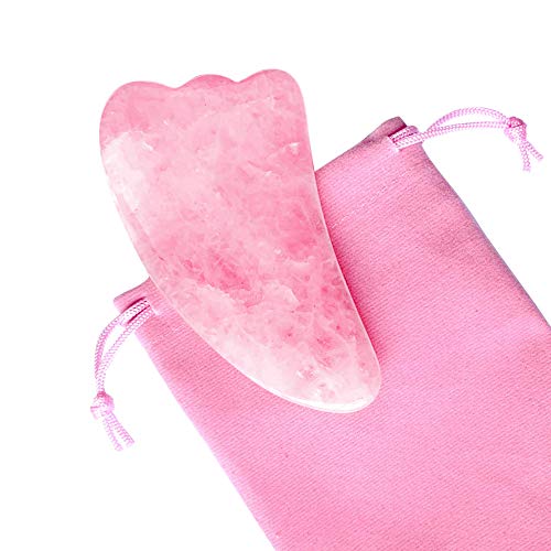 Mars Wellness Gua Sha Scraping Massage Tool - Natural Rose Quartz - for Face ...