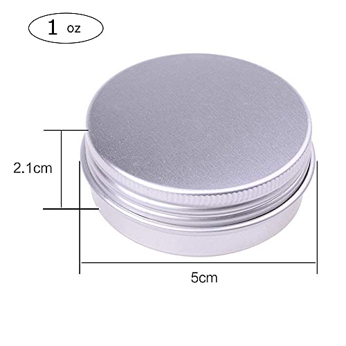 30 ml（1 oz）24 Pack Silver Aluminum Round Lip Balm Tin Storage Jar Container...