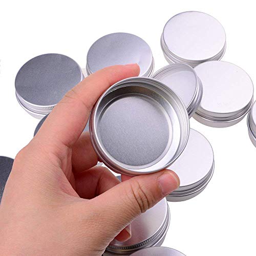 30 ml（1 oz）24 Pack Silver Aluminum Round Lip Balm Tin Storage Jar Container...