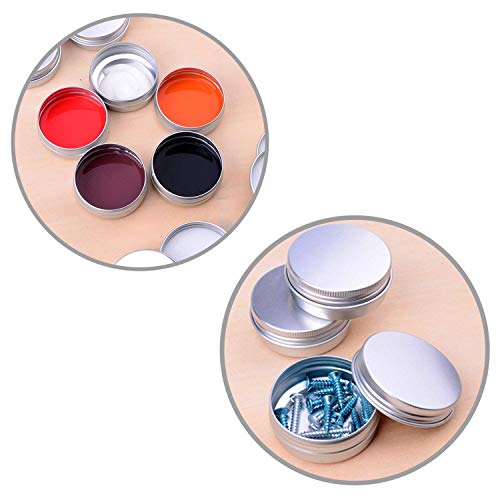30 ml（1 oz）24 Pack Silver Aluminum Round Lip Balm Tin Storage Jar Container...