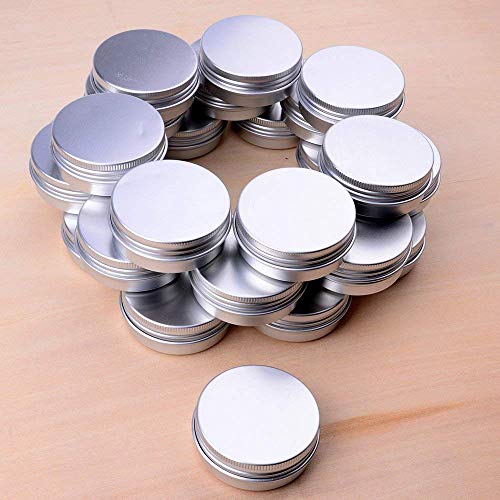 30 ml（1 oz）24 Pack Silver Aluminum Round Lip Balm Tin Storage Jar Container...