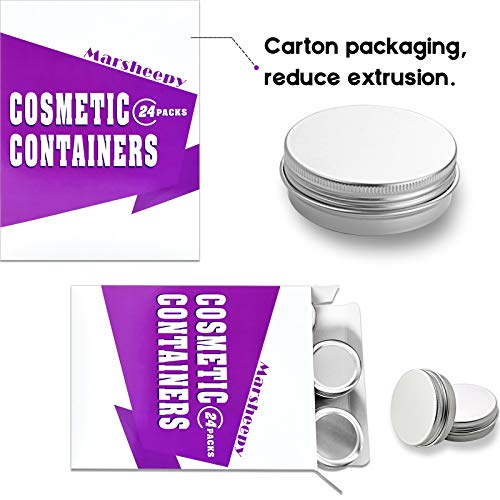 30 ml（1 oz）24 Pack Silver Aluminum Round Lip Balm Tin Storage Jar Container...