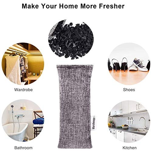 Marsheepy 6 Pack Natural Bamboo Charcoal Bags, Shoe Deodorizer and Odor Remov...