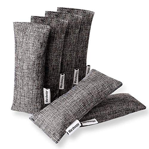 Marsheepy 6 Pack Natural Bamboo Charcoal Bags, Shoe Deodorizer and Odor Remov...