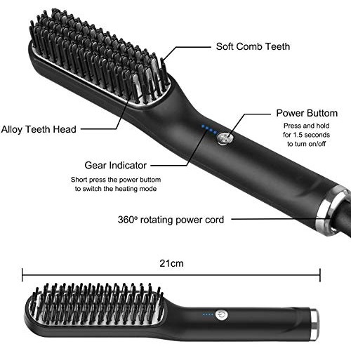 Beard Straightener,Comb 3 in 1 Beard Straightener Combs for Men Women, Hair S...