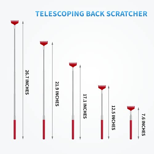 Marvolia 4 Pack Back Scratchers Telescoping Metal Back Scratcher for Adults w...