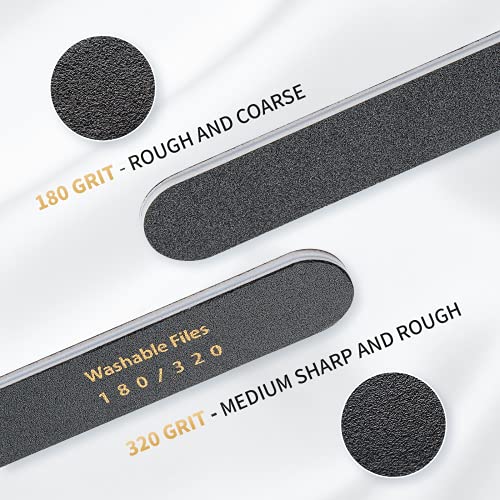 Marvolia Nail File 24 Pcs Nail Filer 180/320 Grit Nail Files for Acrylic and ...
