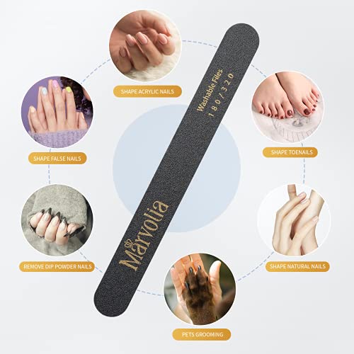 Marvolia Nail File 24 Pcs Nail Filer 180/320 Grit Nail Files for Acrylic and ...