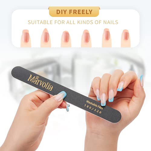 Marvolia Nail File 24 Pcs Nail Filer 180/320 Grit Nail Files for Acrylic and ...