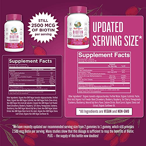 Biotin | Sugar Free | 2 Month Supply | Biotin Gummies | Biotin Vitamins for H...