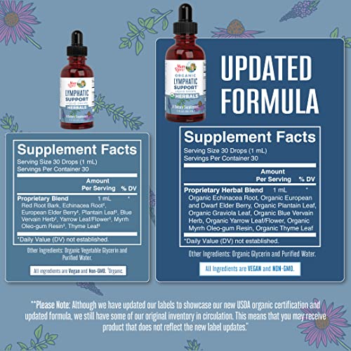 Lymphatic Support Drops | USDA Organic Lymphatic Cleanse for Immune Support |...